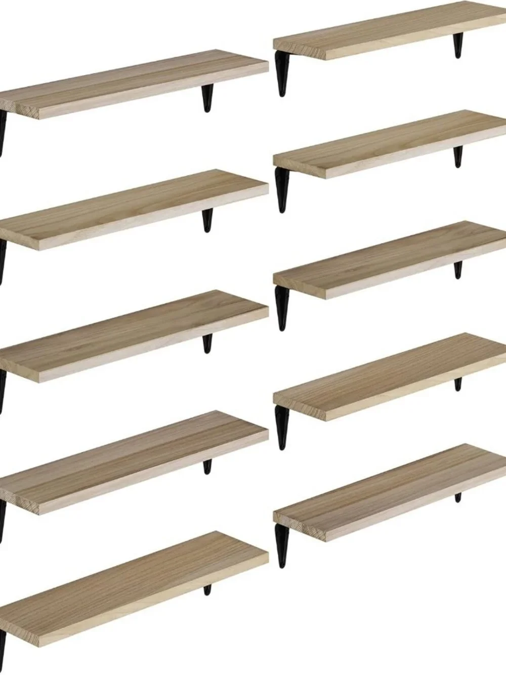 Set of 10 Floating Wall Shelves for Home Decor, Kitchen & Office Organization